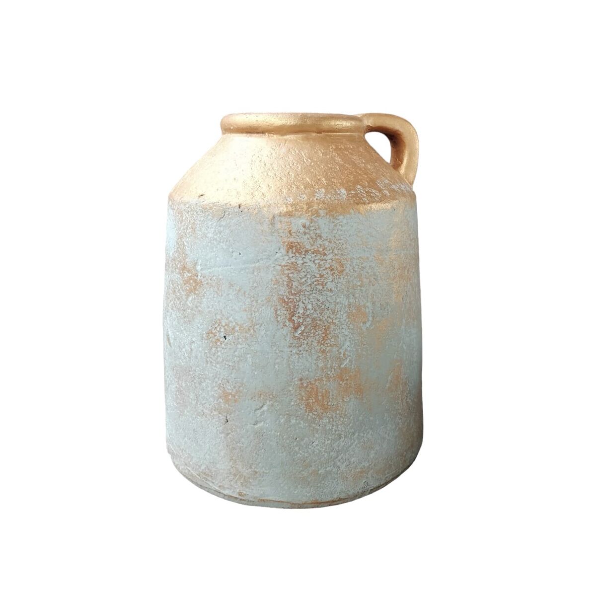 Vase Romimex Blue Golden Terracotta Bicoloured 25 x 30 x 25 cm With handle Romimex