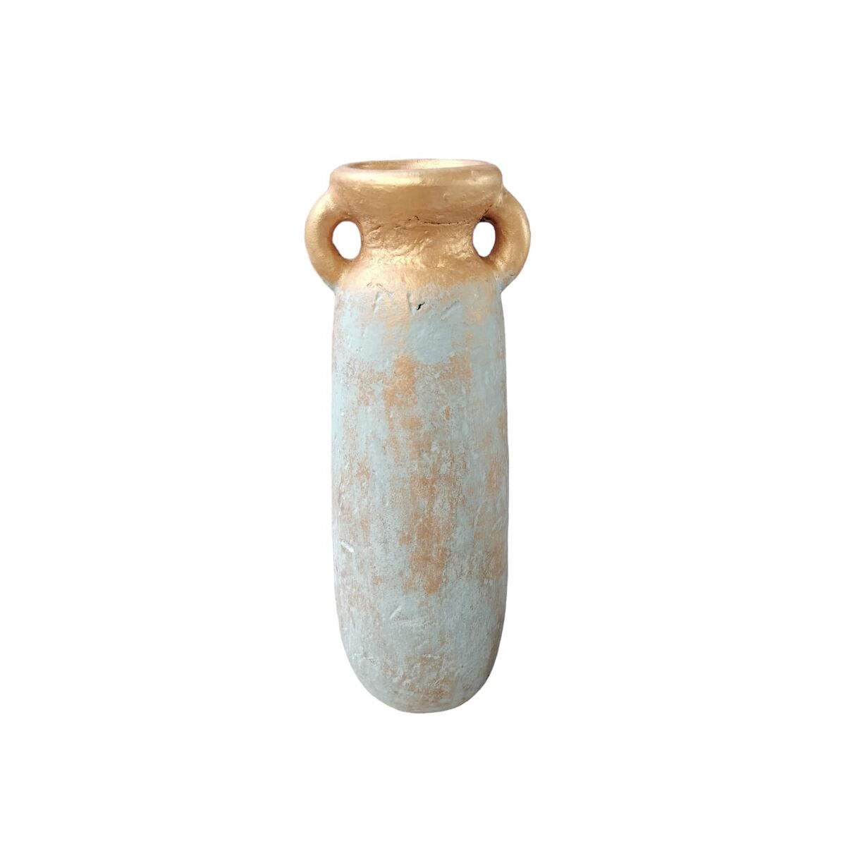 Vase Romimex Blue Golden Terracotta Bicoloured 15 x 40 x 15 cm With handle Romimex