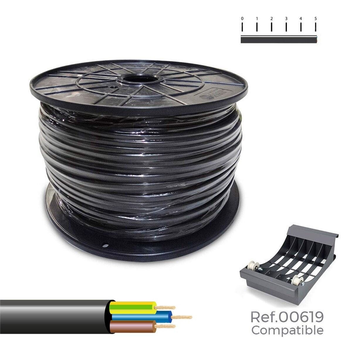 Multi-core Electric Cable Sediles Black 200 m 3 x 1 mm H05VV-F Sediles