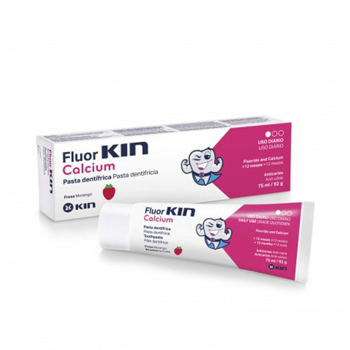 Pasta de dientes Kin Fluorkin Calcio 75 ml Fresa