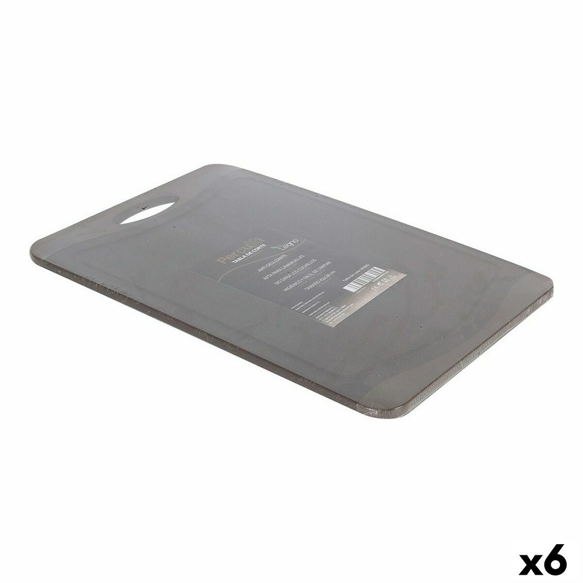 Cutting board Percutti Percutti legno Grey 42 x 29 x 1 cm (6 Units) Percutti