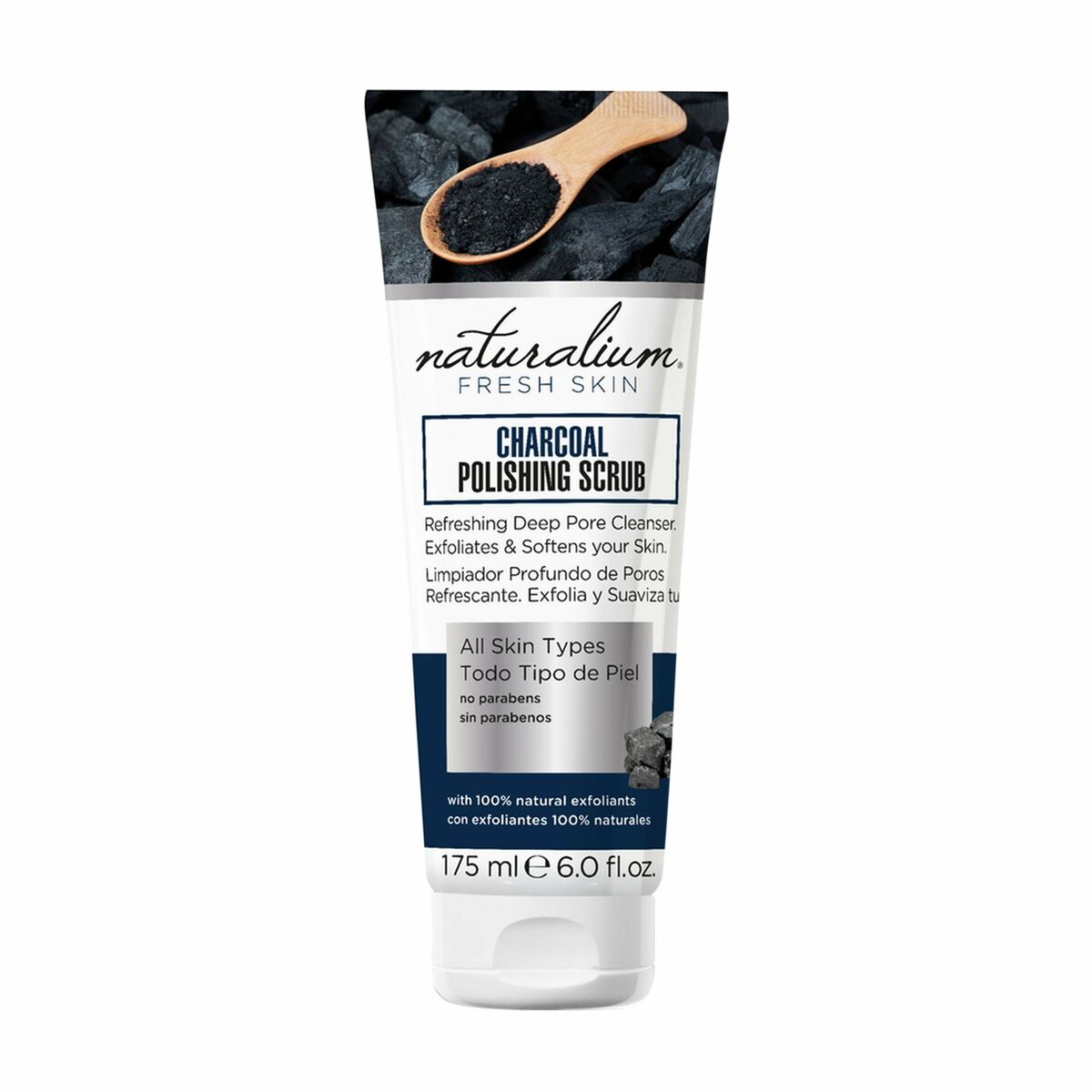 Body Exfoliator Naturalium Fresh Skin 175 ml Active charcoal Naturalium