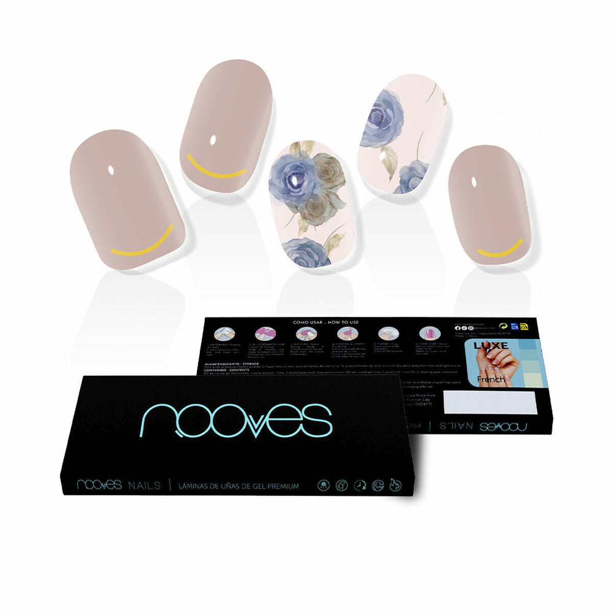 False nails Nooves Elegant Floral Gel Self-adhesives metal