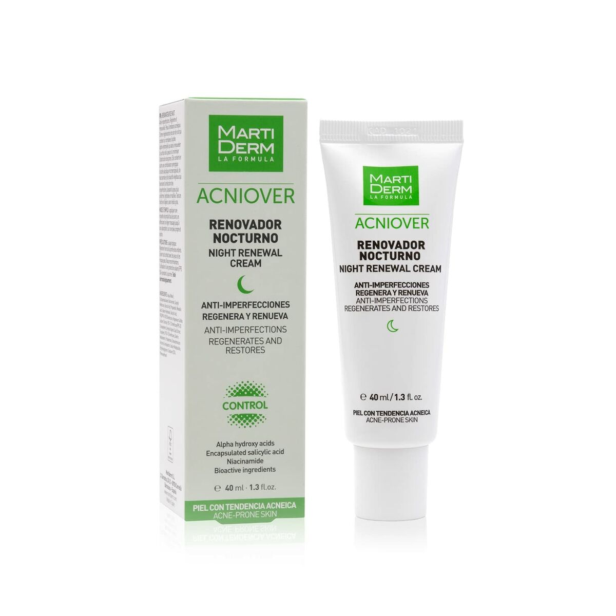 Night Cream Martiderm Acniover 40 ml Anti-imperfections