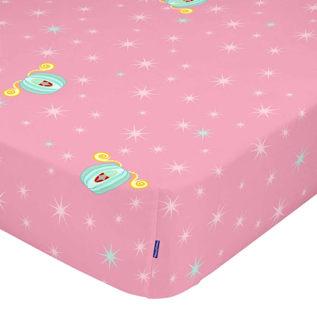 Fitted sheet HappyFriday MR FOX Multicolour Pink 60 x 120 x 14 cm HappyFriday