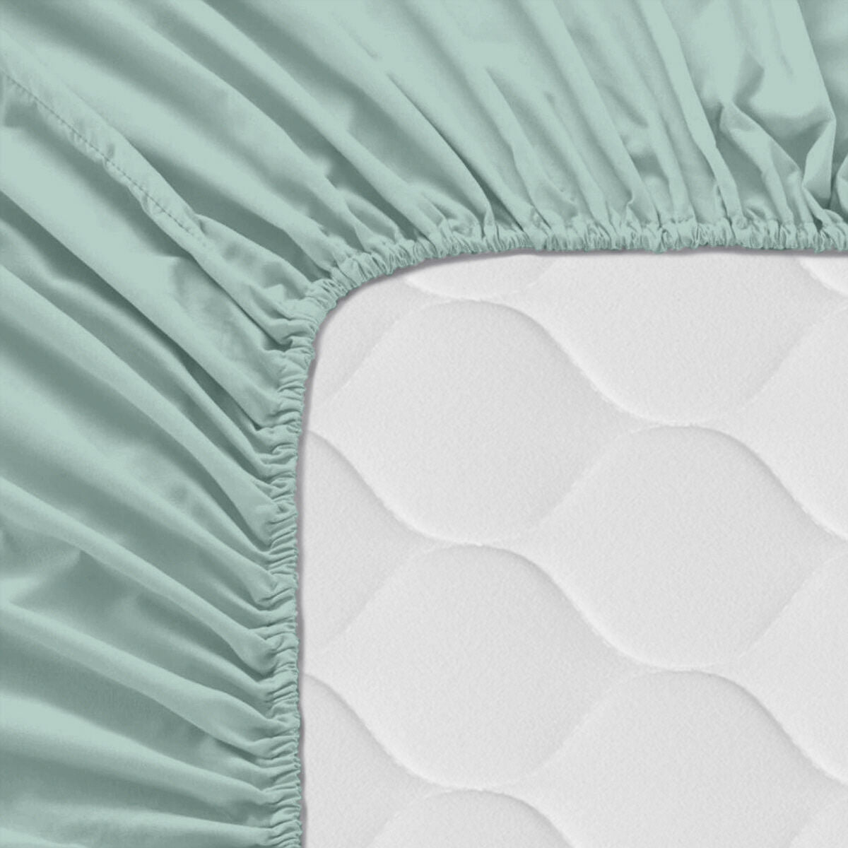 Fitted bottom sheet HappyFriday Basic Mint 160 x 200 x 32 cm HappyFriday