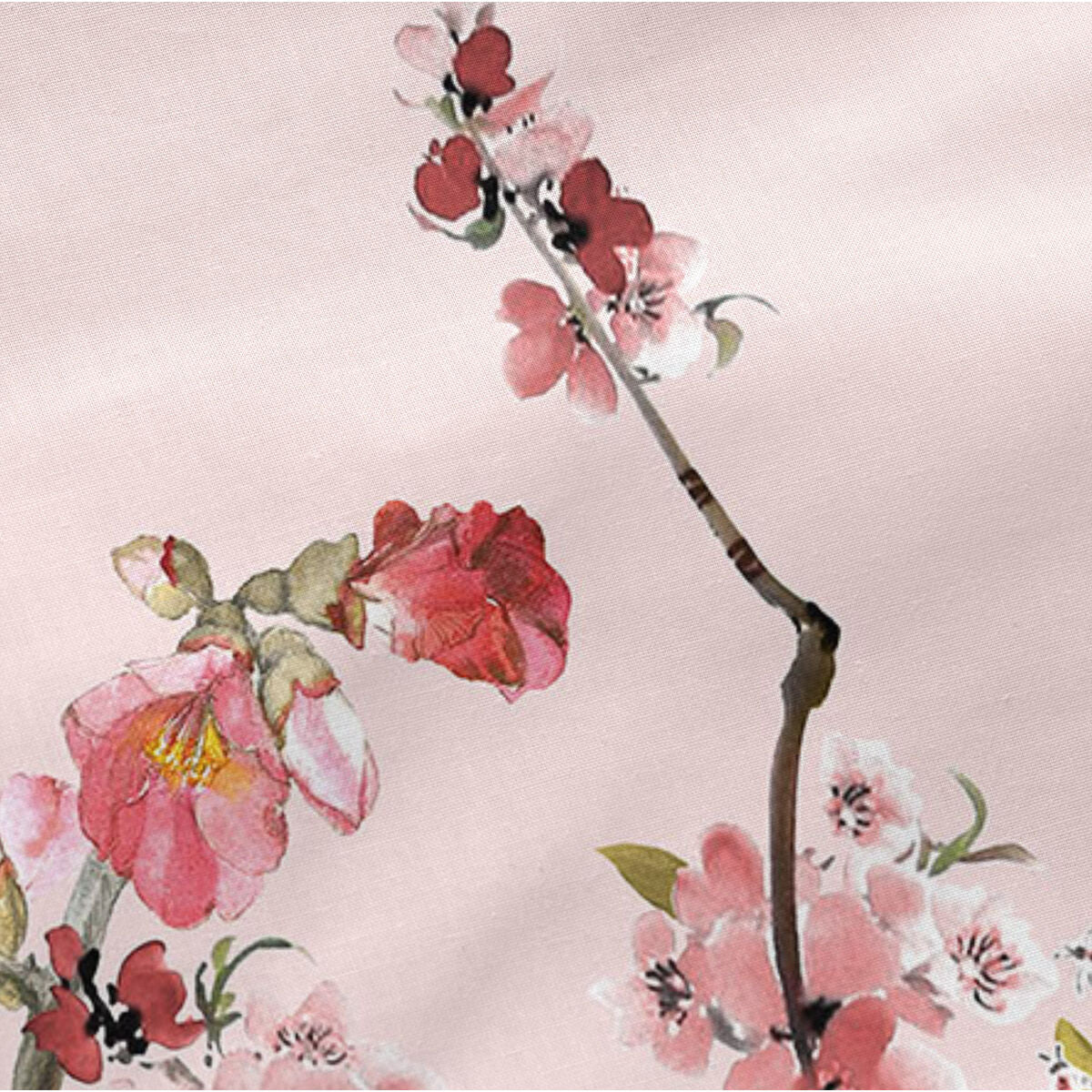 Pillowcase HappyFriday Chinoiserie rose Multicolour Super king 150 Threads 45 x 110 cm (2 Units) HappyFriday