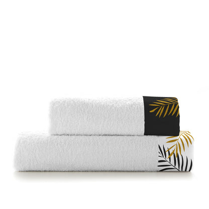 Towel set HappyFriday Blanc Foliage Multicolour 2 Pieces HappyFriday