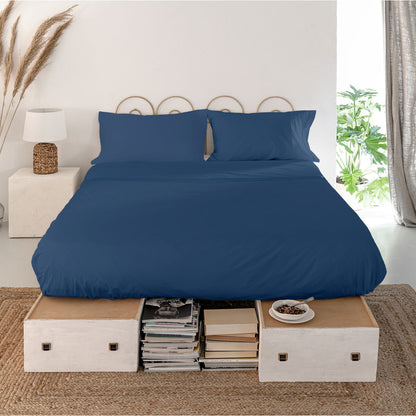 Top sheet HappyFriday Basic Navy Blue 160 x 270 cm HappyFriday