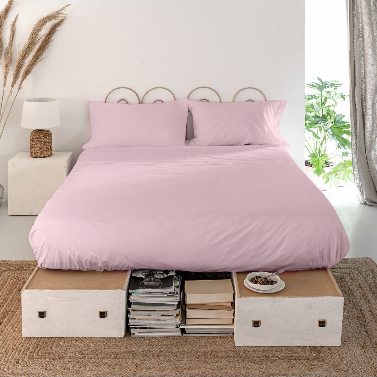 Top sheet HappyFriday Basic Light Pink 180 x 270 cm HappyFriday