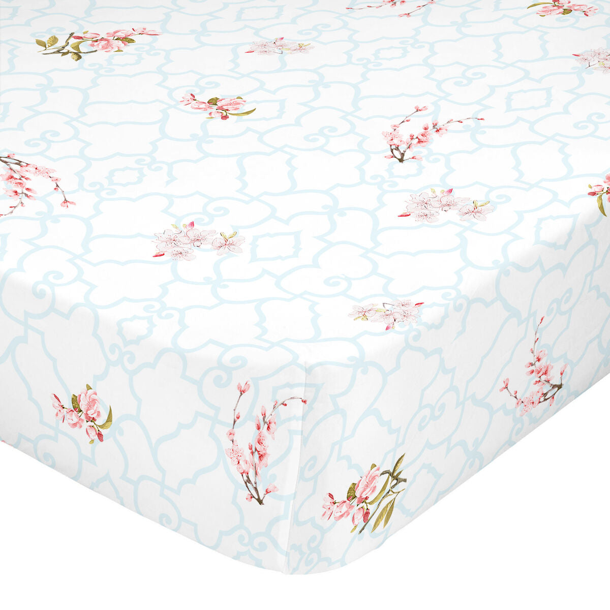 Fitted sheet HappyFriday Sakura Multicolour 200 x 200 x 32 cm HappyFriday