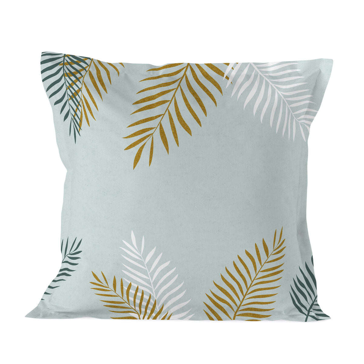 Pillowcase HappyFriday Blanc Foliage Mint Multicolour 80 x 80 cm HappyFriday