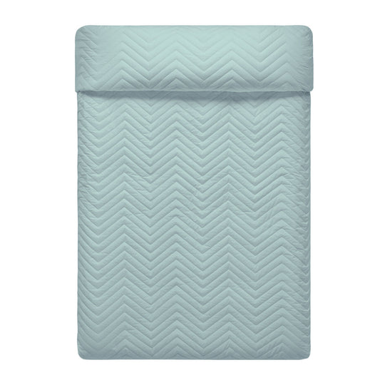 Reversible Bedspread HappyFriday Basic Arista Navy Blue Mint 270 x 260 cm HappyFriday