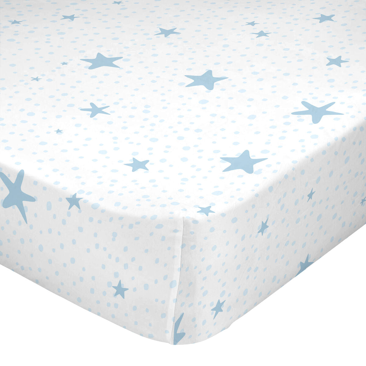 Fitted sheet HappyFriday BASIC KIDS Blue 90 x 200 x 32 cm HappyFriday