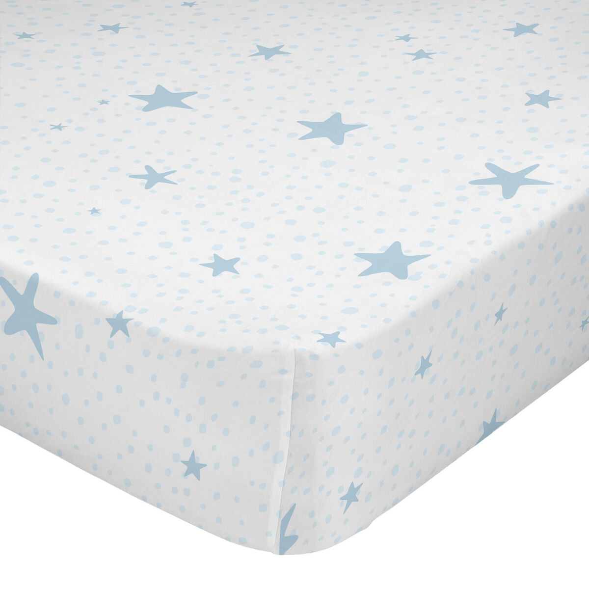 Fitted sheet HappyFriday BASIC KIDS Blue 70 x 140 x 14 cm HappyFriday