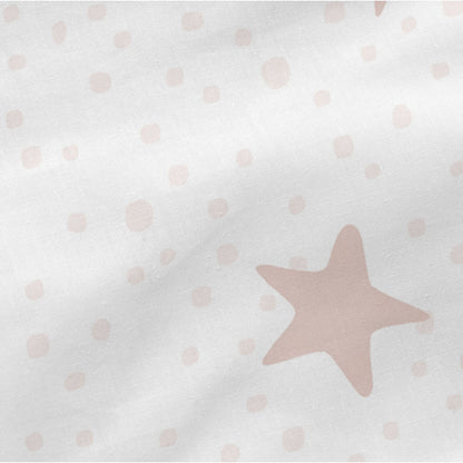 Fitted sheet HappyFriday BASIC KIDS White Pink 60 x 120 x 14 cm Stars HappyFriday