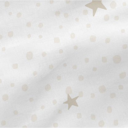 Fitted sheet HappyFriday BASIC KIDS White Beige 60 x 120 x 14 cm Stars HappyFriday