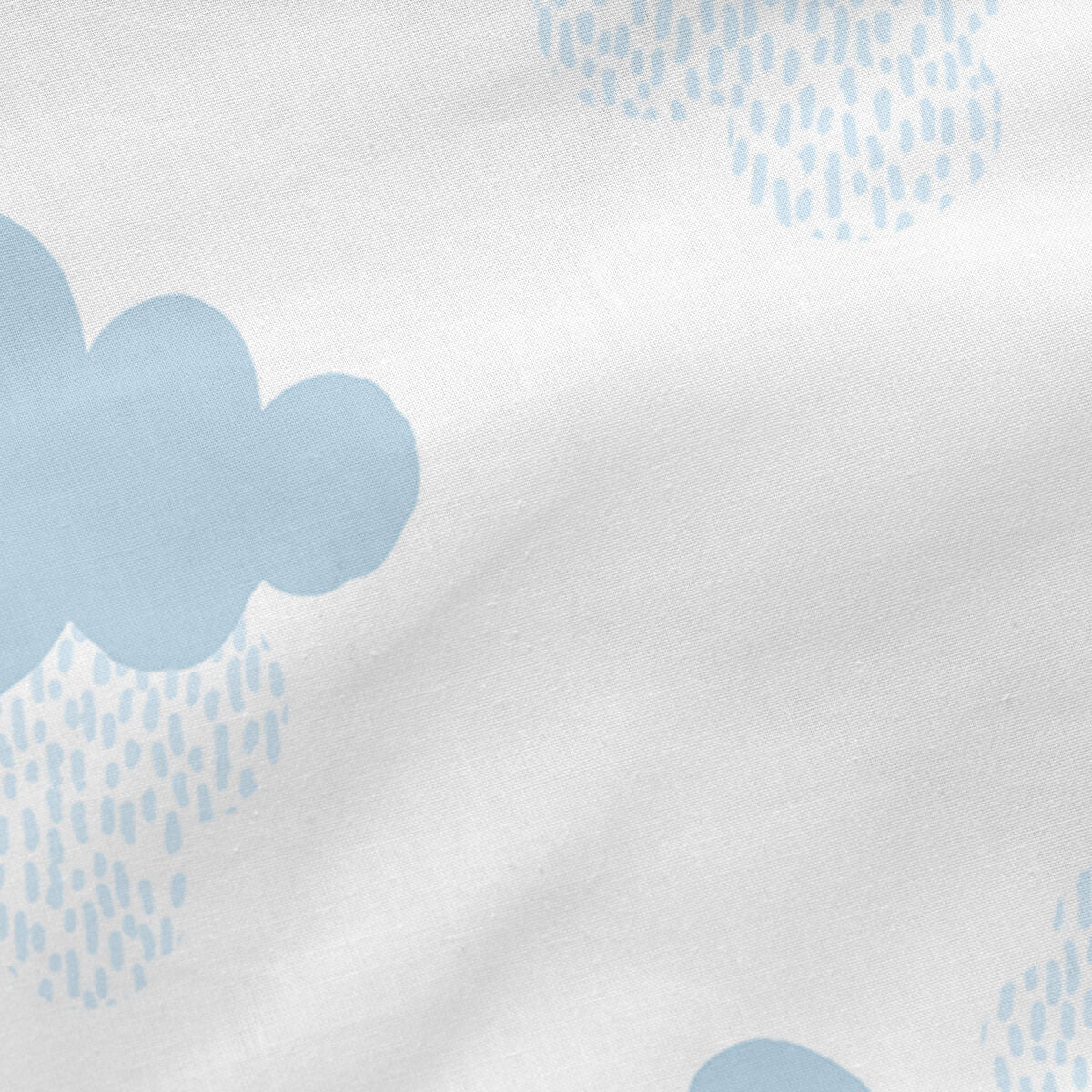 Fitted sheet HappyFriday BASIC KIDS Blue White 70 x 140 x 14 cm Clouds HappyFriday