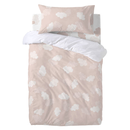 Duvet cover set HappyFriday Basic Kids Pink Baby Crib 2 Pieces HappyFriday