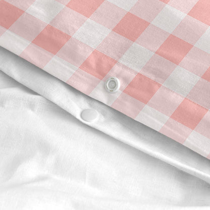 Duvet cover set HappyFriday Basic Kids Pink Baby Crib Gingham 2 Pieces HappyFriday