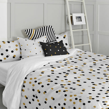 Cushion cover HappyFriday Blanc Golden dots Multicolour 2 Pieces HappyFriday