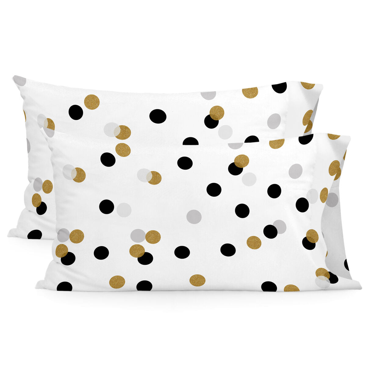 Pillowcase HappyFriday Blanc Golden Dots Multicolour 50 x 75 cm (2 Units) HappyFriday