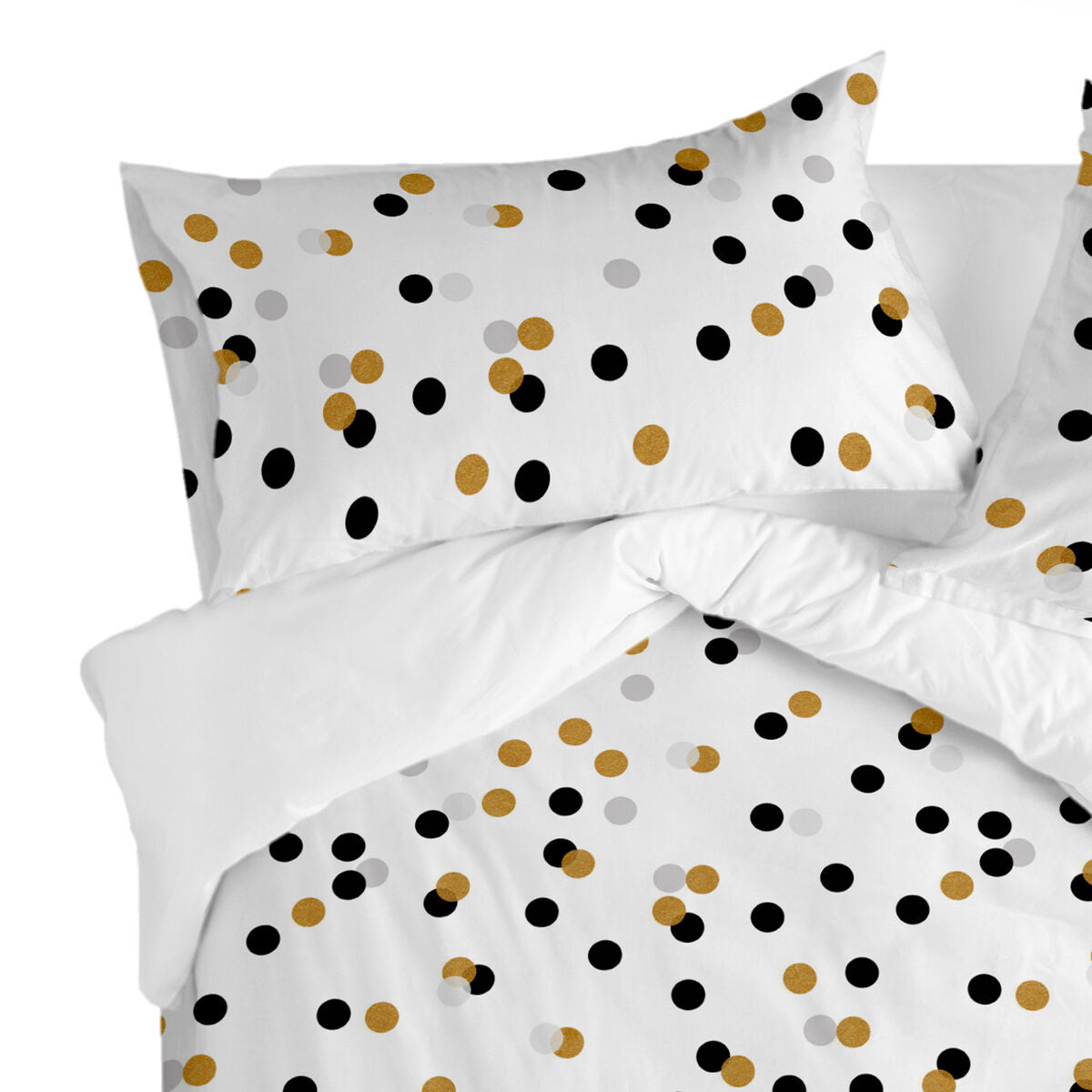 Pillowcase HappyFriday Blanc Golden Dots Multicolour 50 x 75 cm (2 Units) HappyFriday