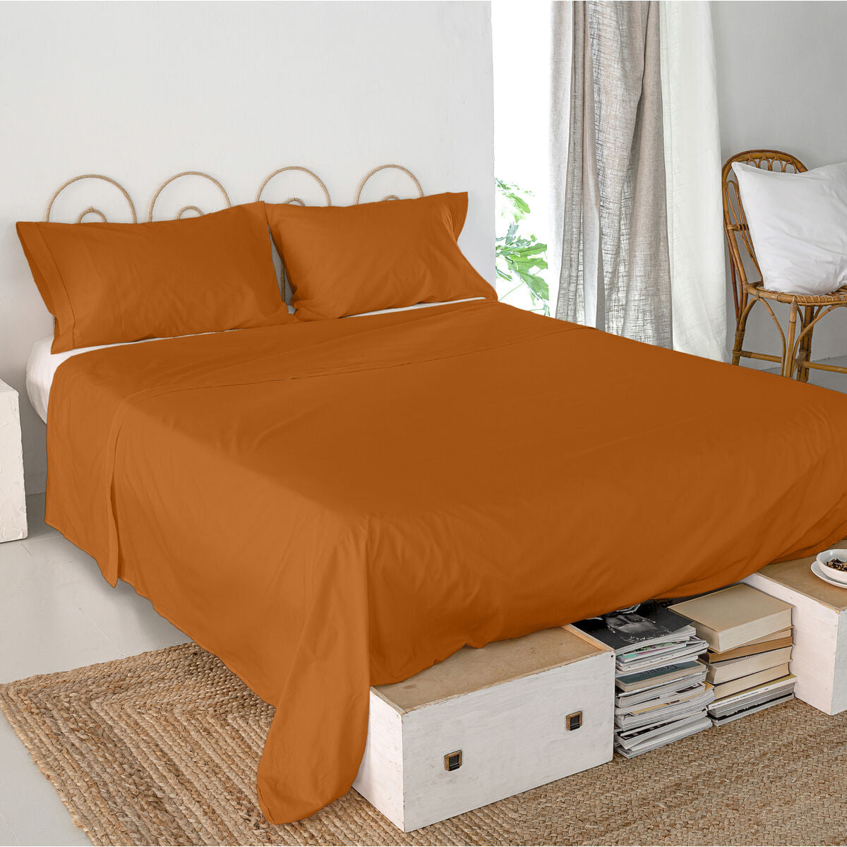 Top sheet HappyFriday Basic Terracotta 160 x 270 cm