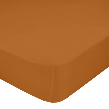 Fitted bottom sheet HappyFriday Basic Terracotta 140 x 200 x 32 cm HappyFriday