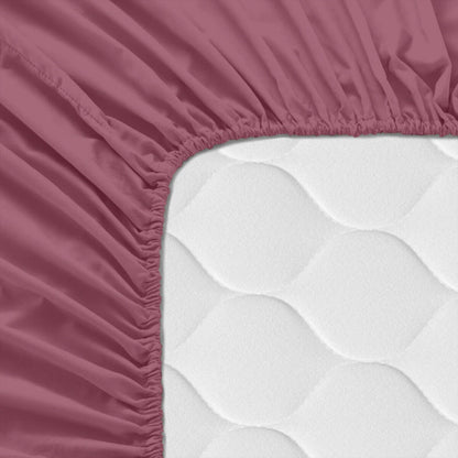 Fitted bottom sheet HappyFriday BASIC Magenta 140 x 200 x 32 cm HappyFriday