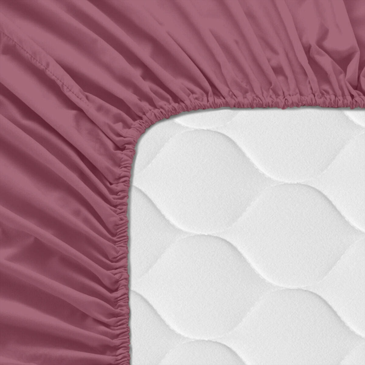 Fitted sheet HappyFriday BASIC Magenta 200 x 200 x 32 cm HappyFriday