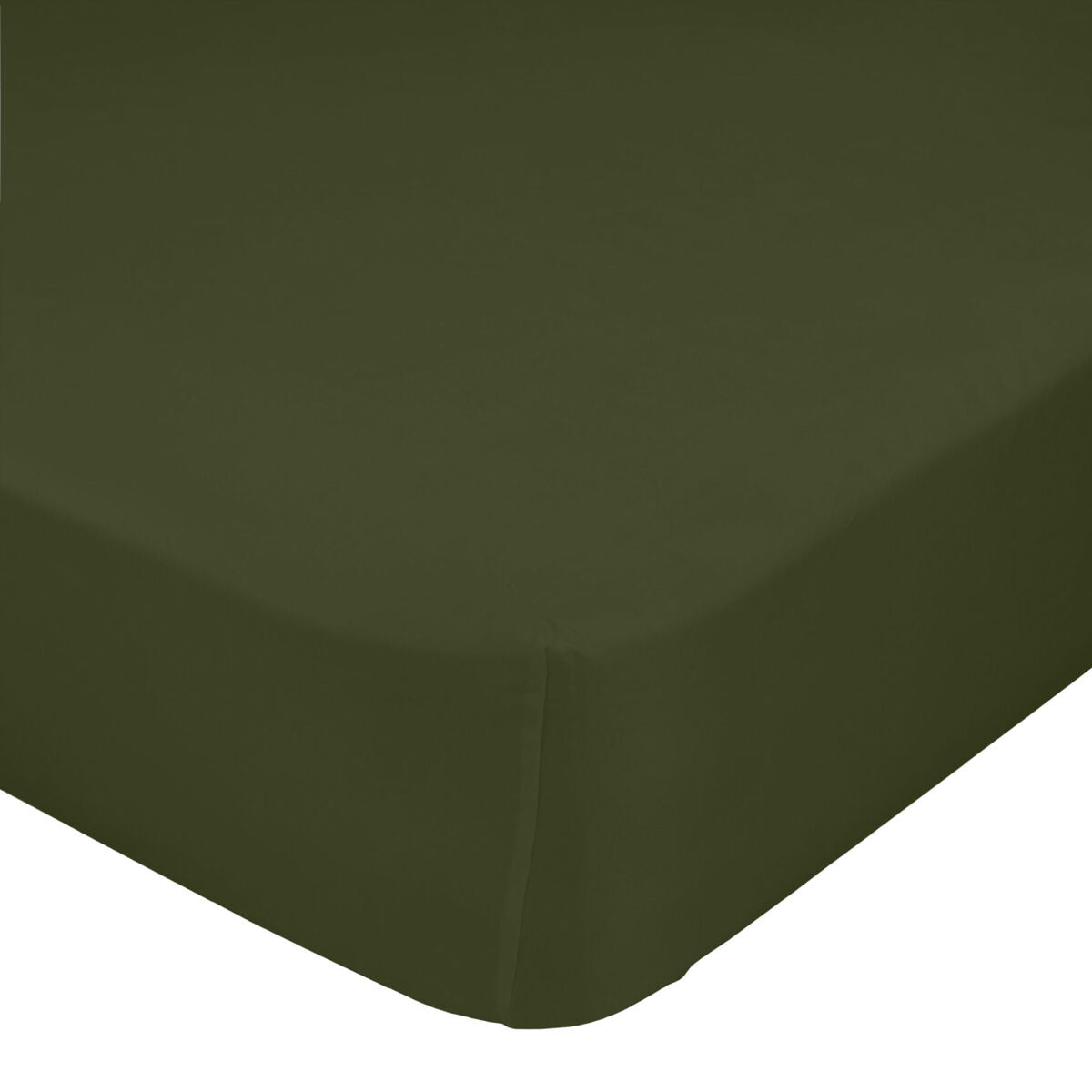 Fitted sheet HappyFriday BASIC Dark green 90 x 200 x 32 cm