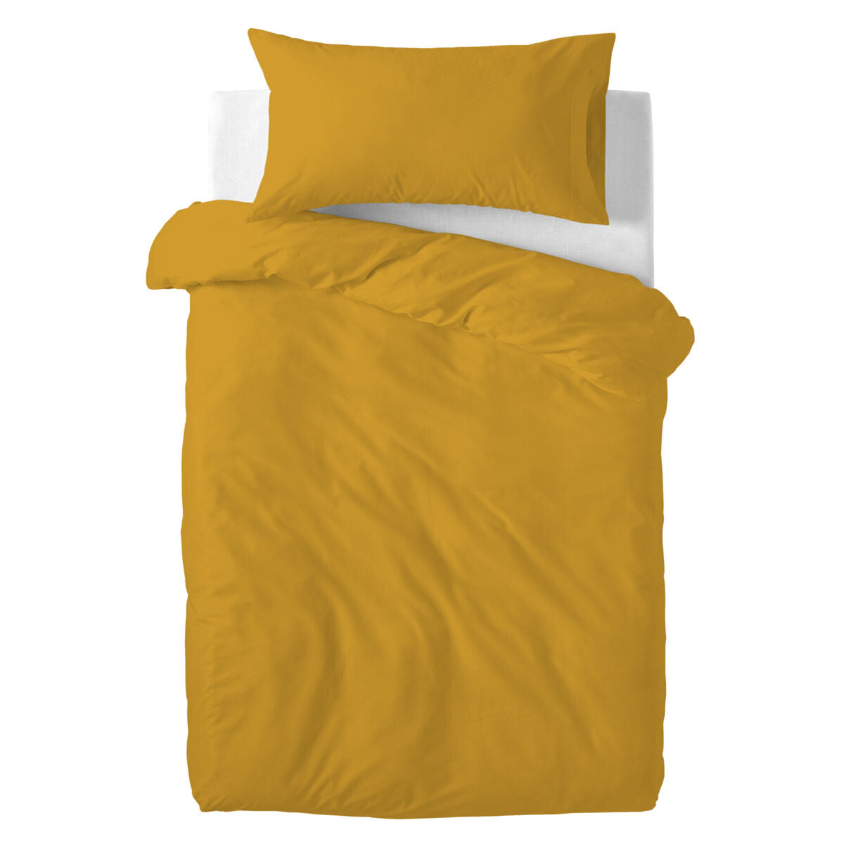 Duvet cover set HappyFriday Basic Kids Mustard Baby Crib 2 Pieces HappyFriday