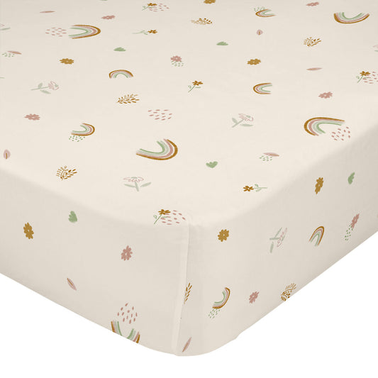 Fitted sheet HappyFriday Iris Multicolour 105 x 200 x 32 cm HappyFriday