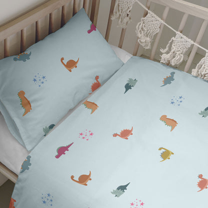 Duvet cover set HappyFriday Mini dinosaur Multicolour Baby Crib 2 Pieces HappyFriday