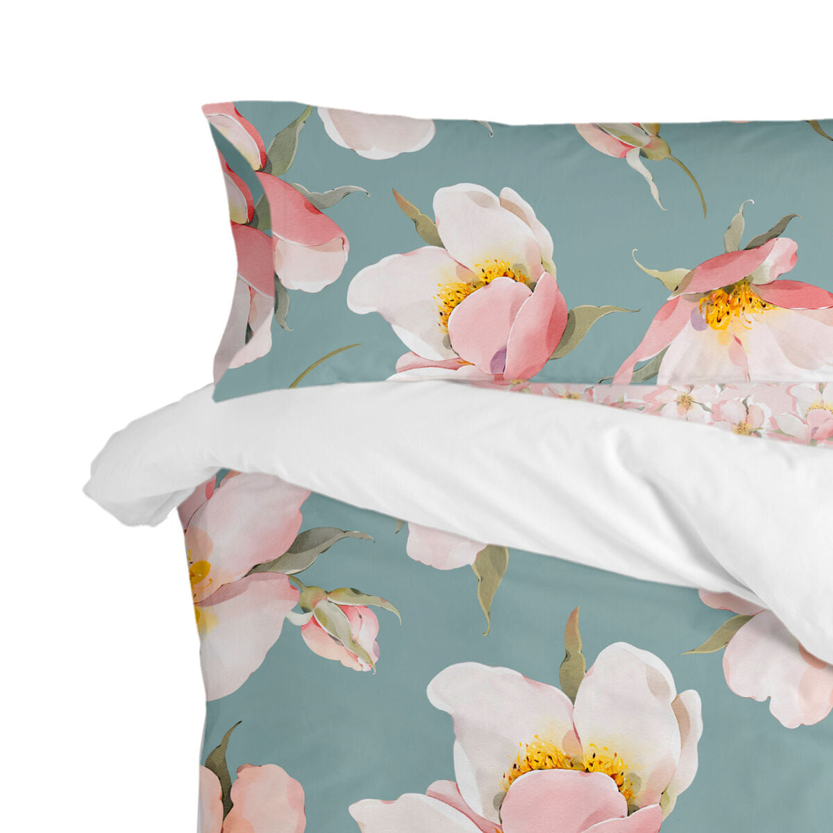 Pillowcase HappyFriday Spring Blossom Multicolour 45 x 110 cm (2 Units) HappyFriday