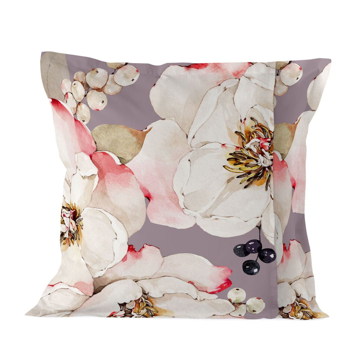 Pillowcase HappyFriday White Peonies Multicolour 60 x 60 cm HappyFriday