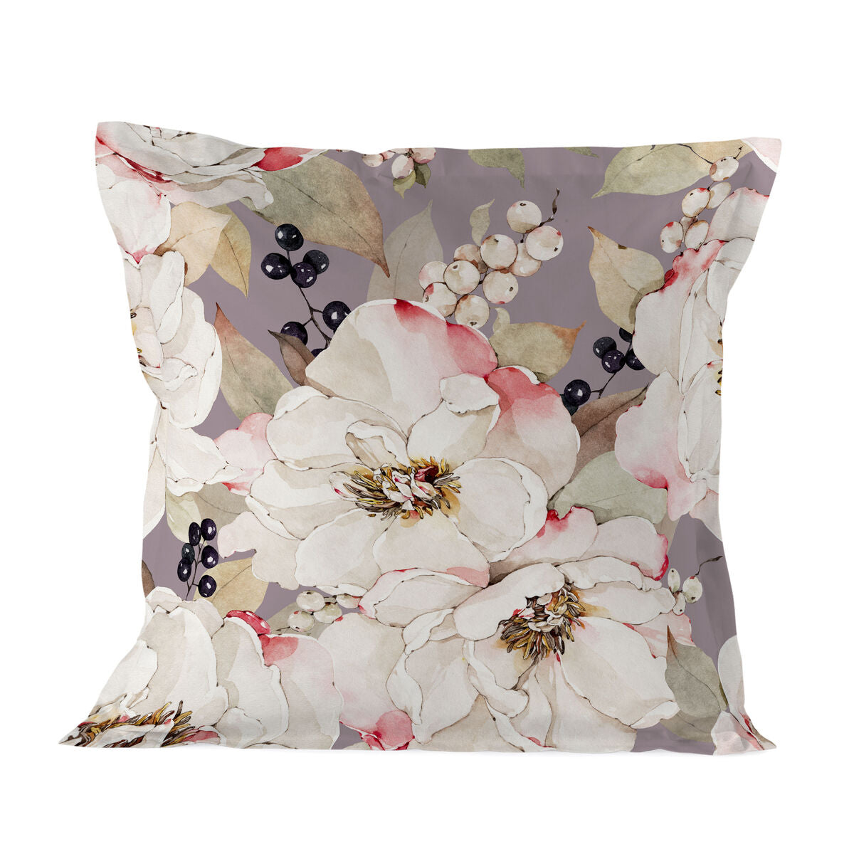 Pillowcase HappyFriday White Peonies Multicolour 80 x 80 cm HappyFriday