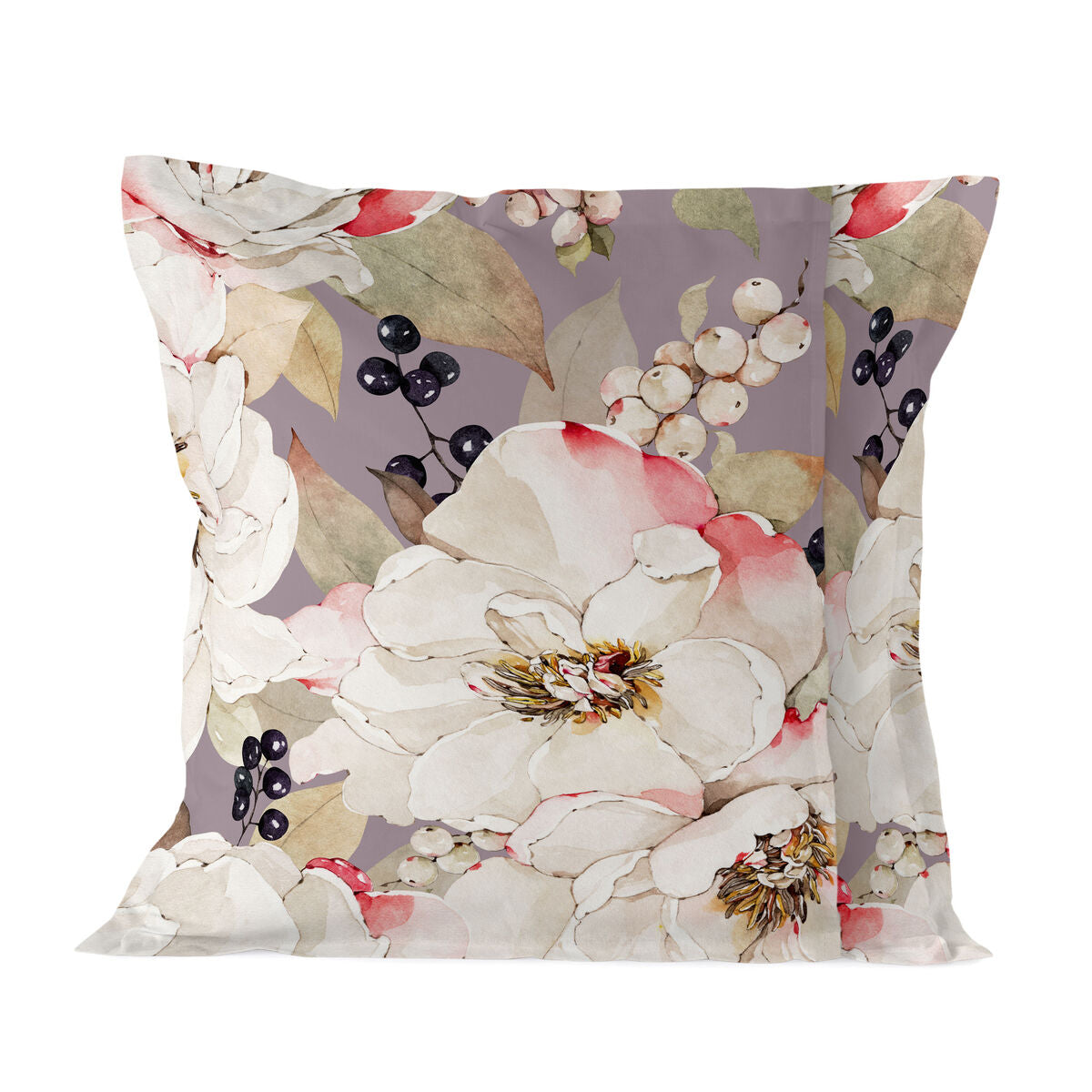 Pillowcase HappyFriday White Peonies Multicolour 80 x 80 cm HappyFriday