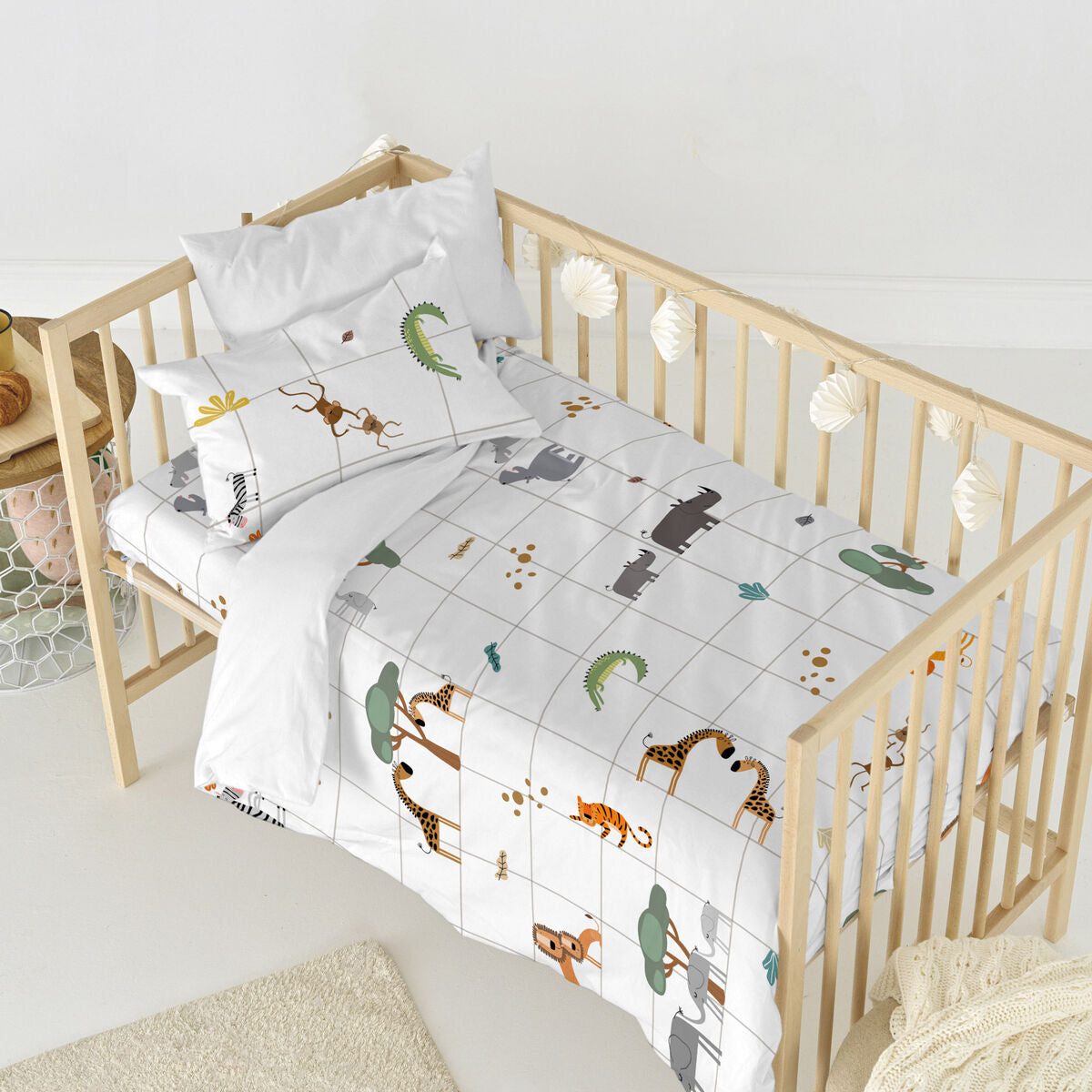 Duvet cover set HappyFriday Mini savanna Multicolour Baby Crib 2 Pieces HappyFriday