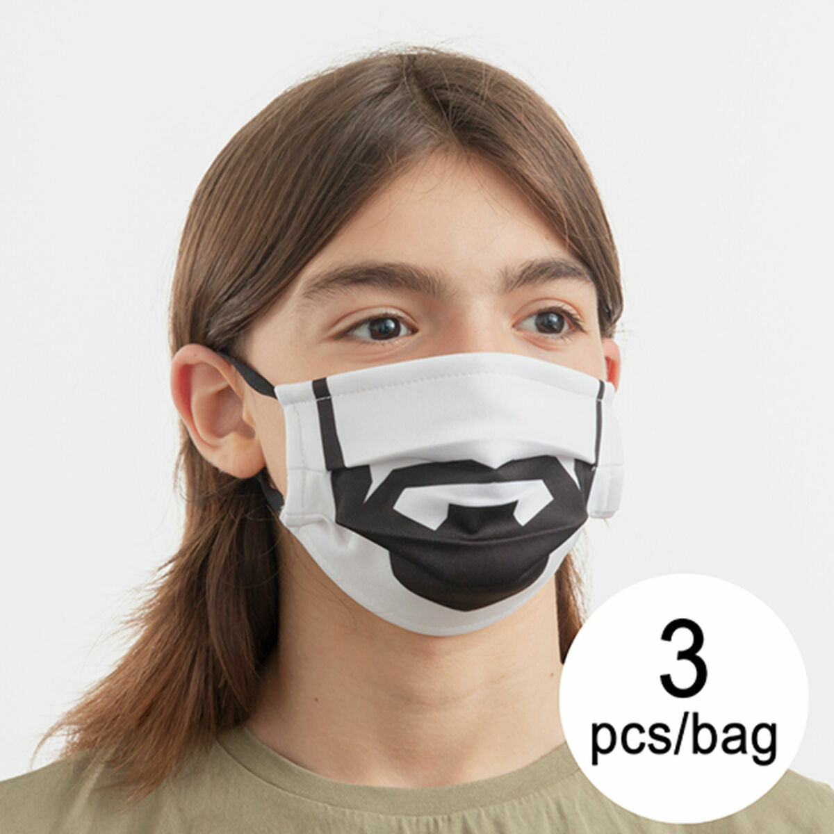 Hygienic Reusable Fabric Mask Beard Luanvi Size M Pack of 3 units Luanvi