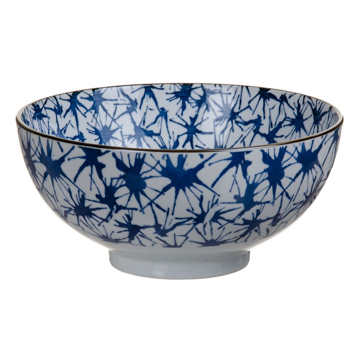 Salad Bowl 20 x 20 x 9,5 cm Porcelain Blue White BigBuy Home