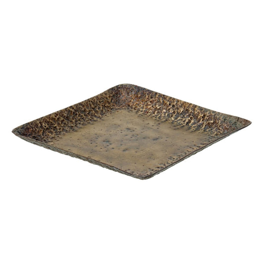 Snack tray 24,5 x 24,5 x 2 cm Aluminium Bronze BigBuy Home