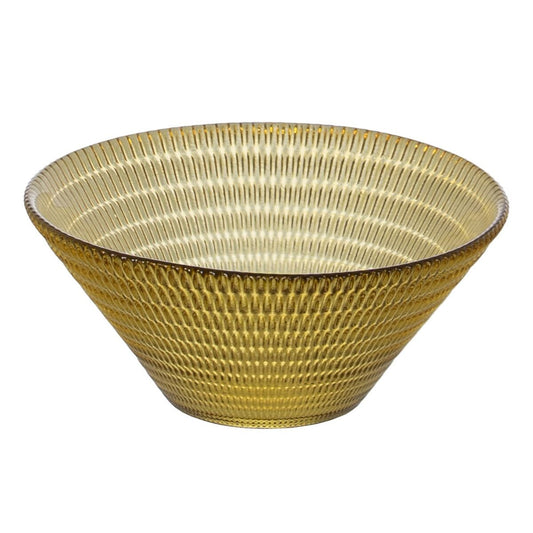 Bowl Yellow Crystal 14 x 14 x 6 cm BigBuy Home