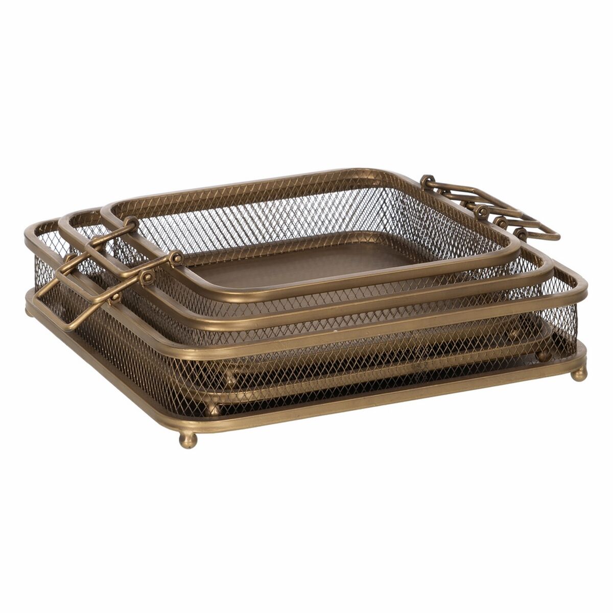 Snack tray Golden Iron 40 x 40 x 10 cm BigBuy Home