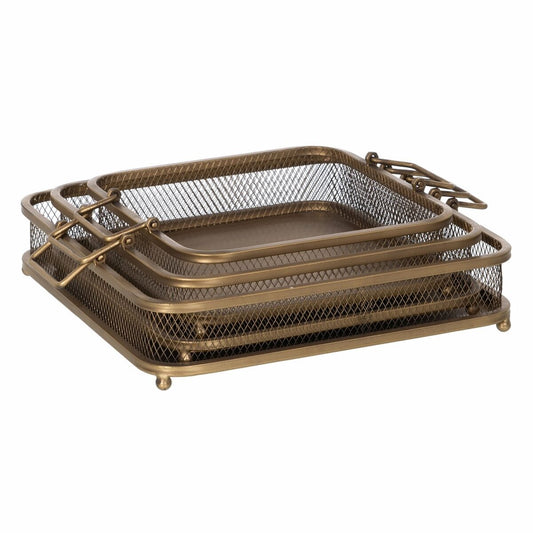 Snack tray Golden Iron 40 x 40 x 10 cm BigBuy Home