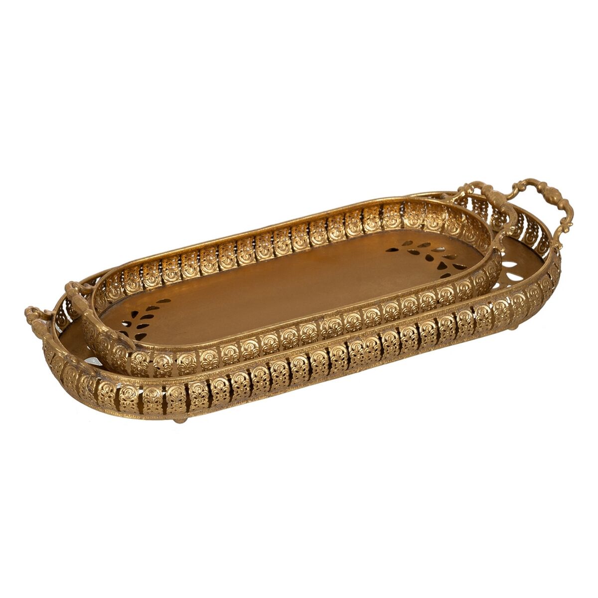 Snack tray Golden Iron 55 x 22 x 8,5 cm (2 Units) BigBuy Home