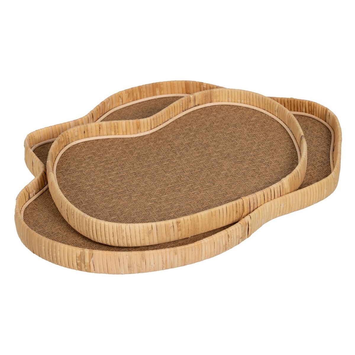 Tray Natural 46,5 x 34 x 3,5 cm (2 Units) BigBuy Home