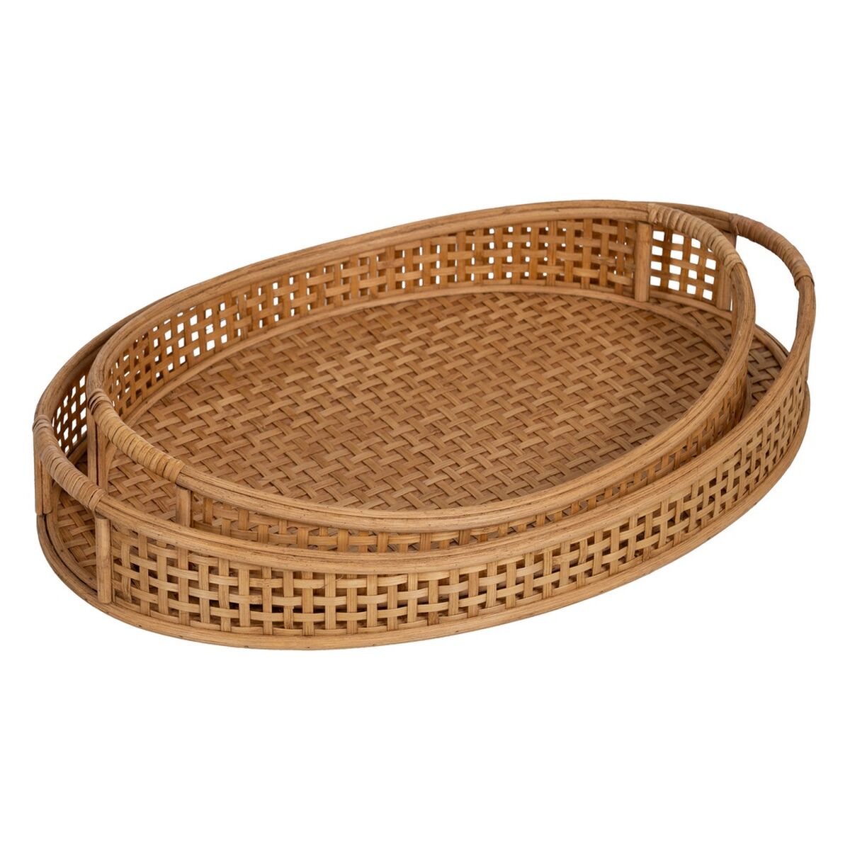 Tray Natural Bamboo 56 x 37 x 9,5 cm (2 Units) BigBuy Home