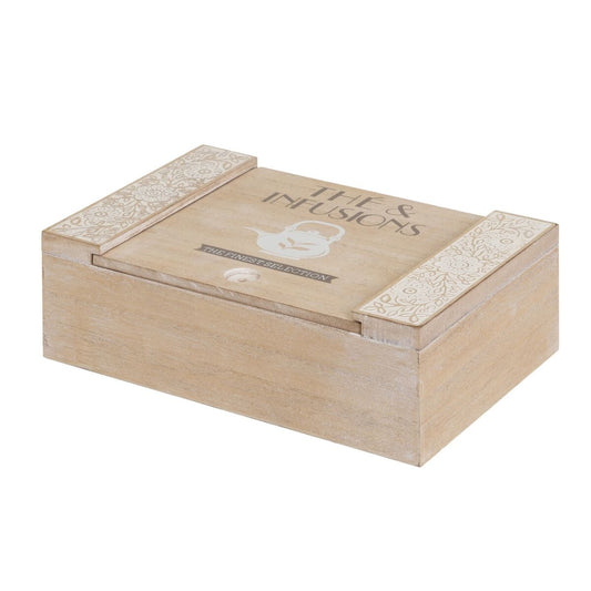 Box for Infusions White Natural MDF Wood 24 x 16 x 7,5 cm